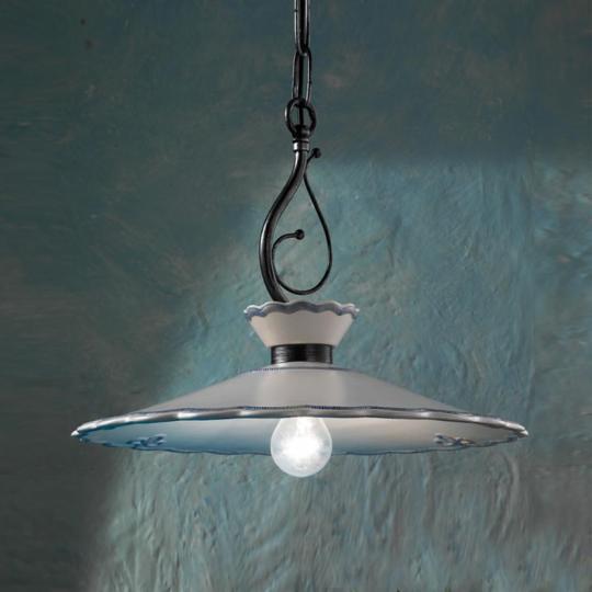 rustikalna keramika zavesny klasicky mediteransky mestsky malovany obyvacia izba kuchyna jedalna nad stol lampa osvetlenie ferroluce budapest lameridiana modry taliansky toskansky styl.jpg